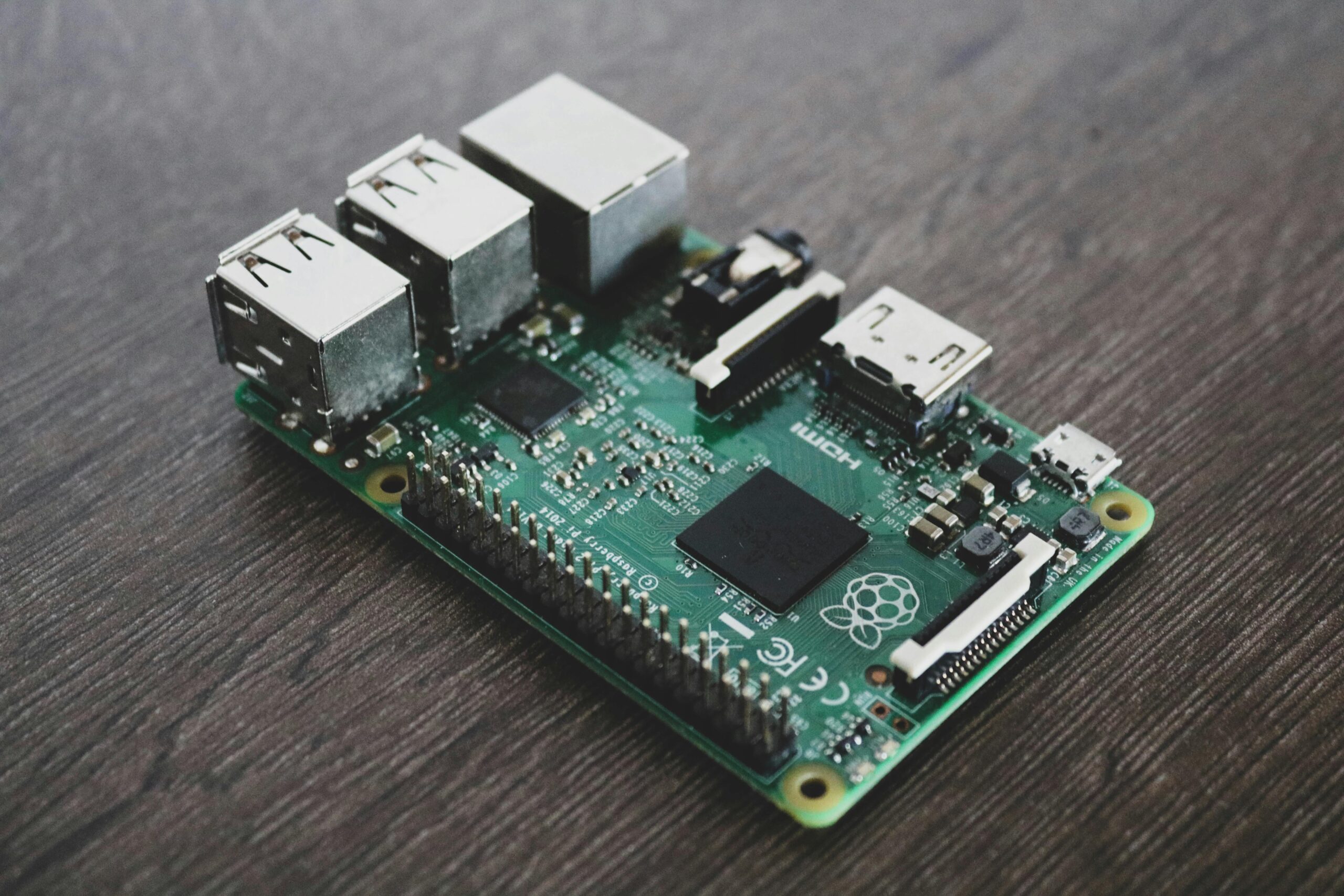 Raspberry Pi circuit board close-up