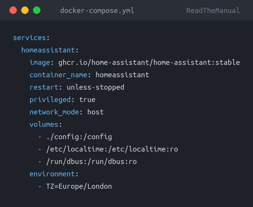 docker-compose.yml used in the guide: Home Assistant on Raspberry Pi 5: Event-Driven A