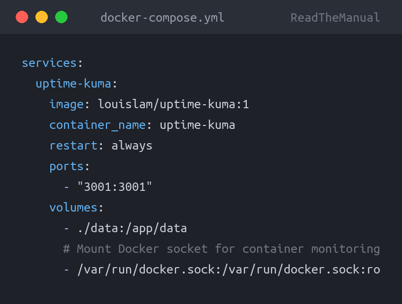 docker-compose.yml used in the guide: Uptime Kuma on Raspberry Pi 5: Self-Hosted Monit