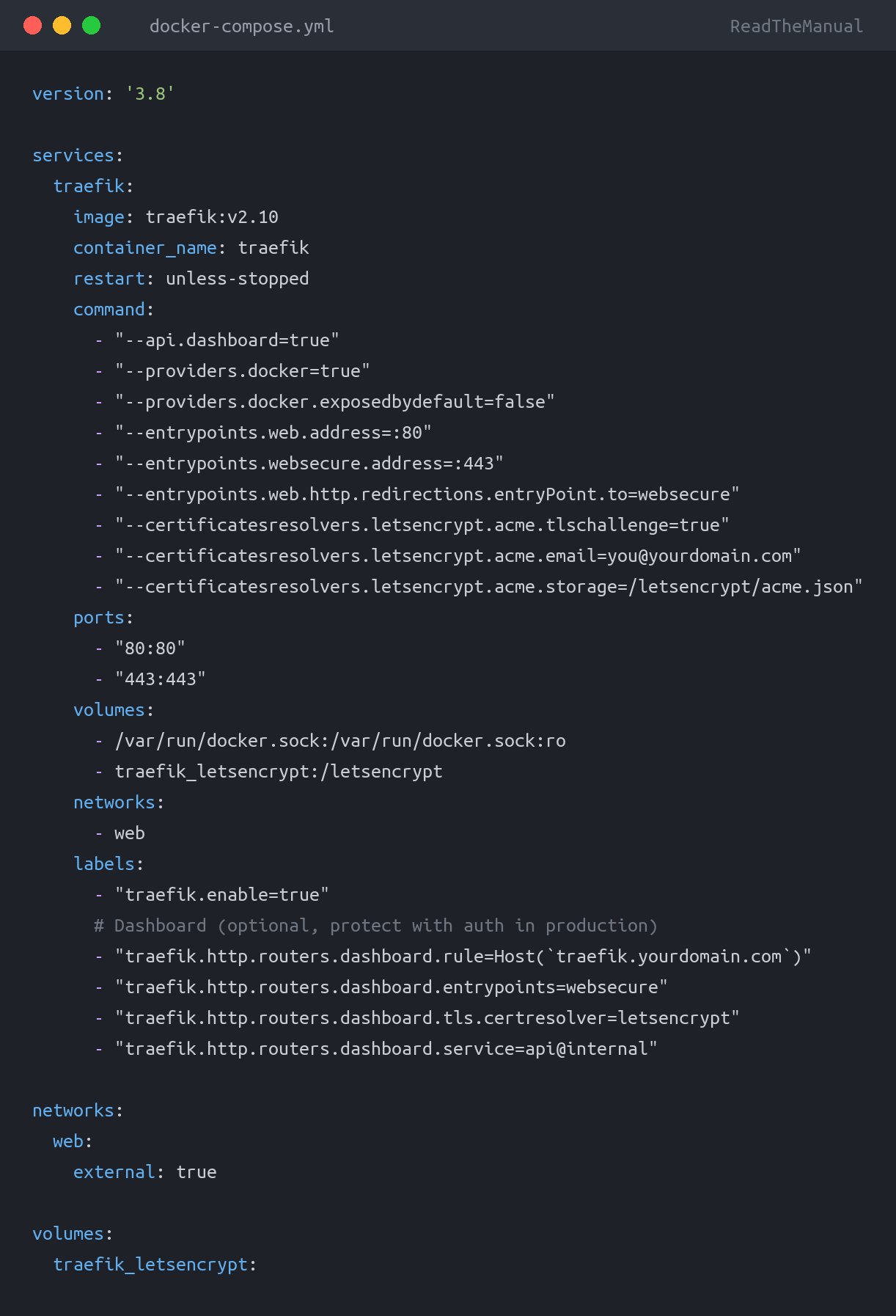 docker-compose.yml used in the guide: Self-Hosted Deployment: Run Docker Apps on Your 
