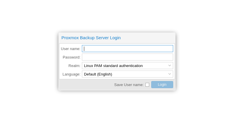 The Proxmox Backup Server 4 web interface login dialog after the in-place upgrade