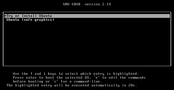 The Ubuntu 26.10 beta boot menu